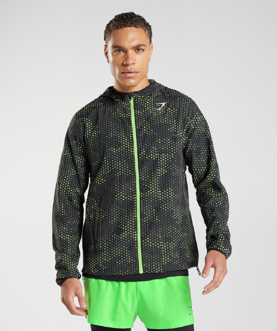 Correr Con Capucha Gymshark Deporte Windbreaker Hombre Verde Claro | CO 3682AHK